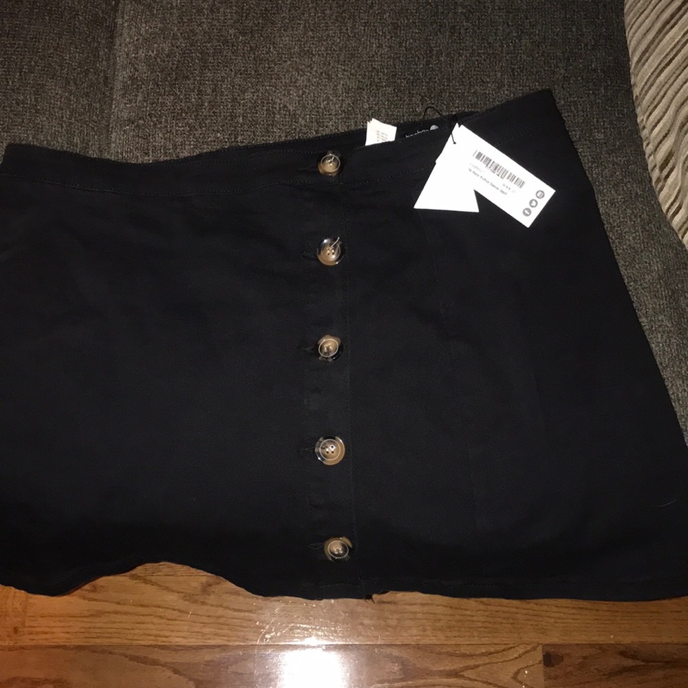 Black button down mini skirt